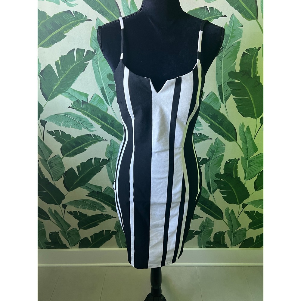 Privy Bodycon Dress Women M Black White